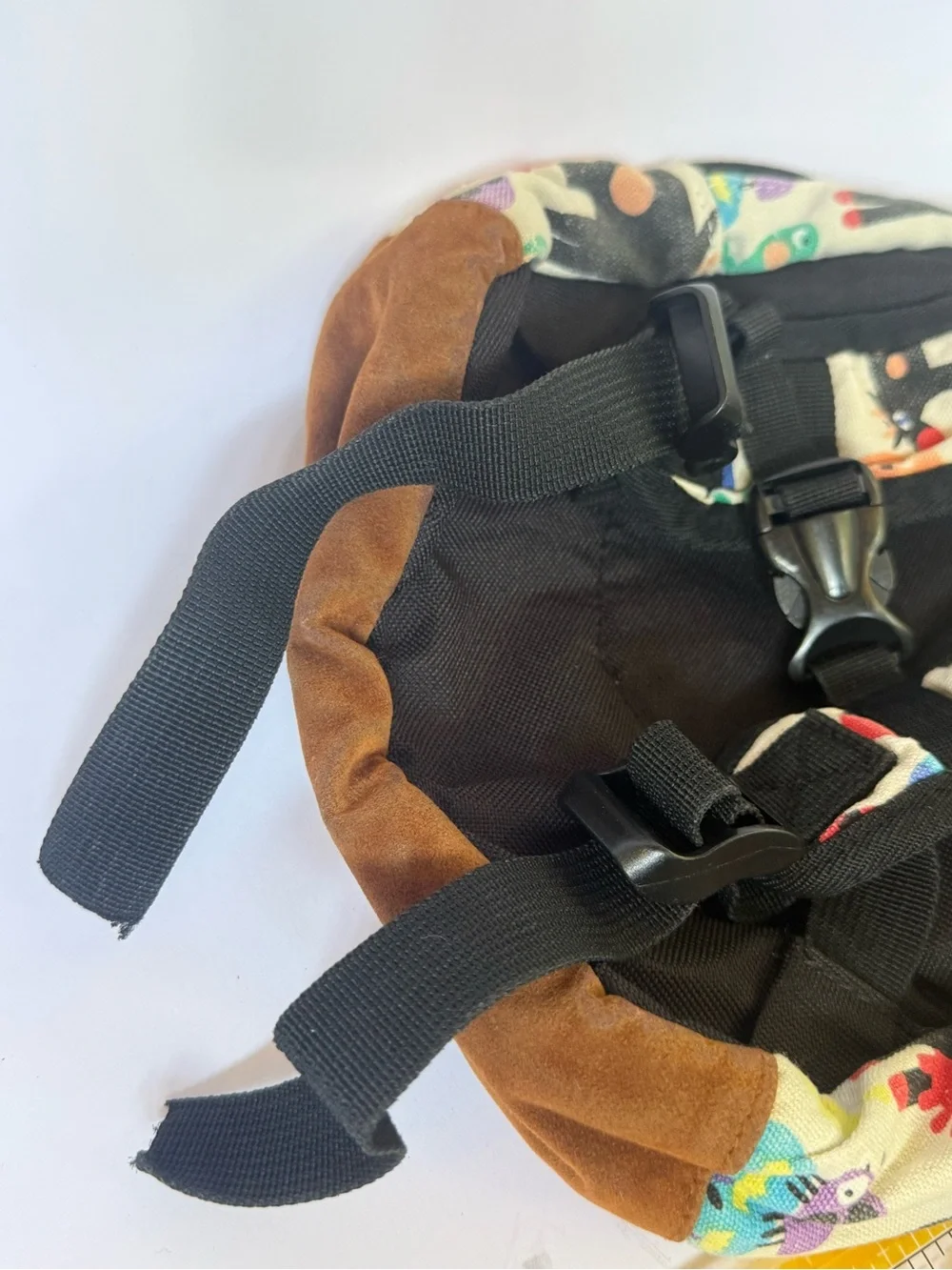 Kids Multicolor Animal Print Backpack - Cream